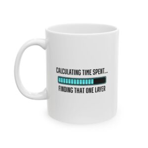 Layer Quest - Designer's Loading Bar - Creative Professional Humor Tech Mug - Perfect Gift for Coffee Lovers